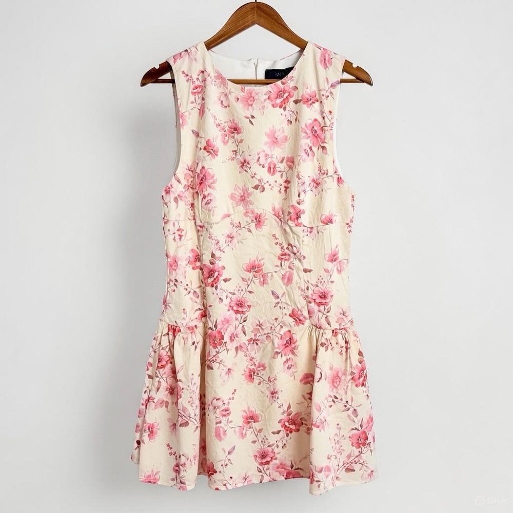 Zara Pink and Cream Floral Mini Dress